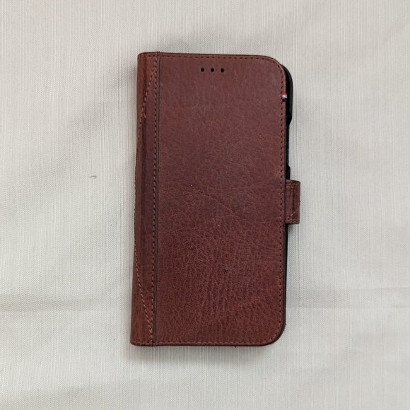 DECODED Full Grain Leather Folio + Case for Apple iPhone XR - Cinnamon Brown - Picture 4 of 7